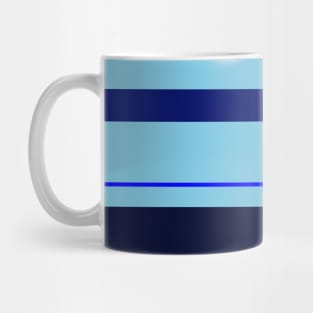 A gorgeous consistency of Sky Blue, Primary Blue, Dark Imperial Blue and Dark Navy stripes. Mug